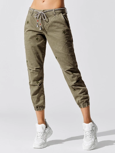 Sundry Zip Jogger In Star Stamps Sulfur Military