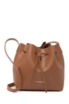 Lancaster Matte Smooth Leather Bucket Bag In Camel