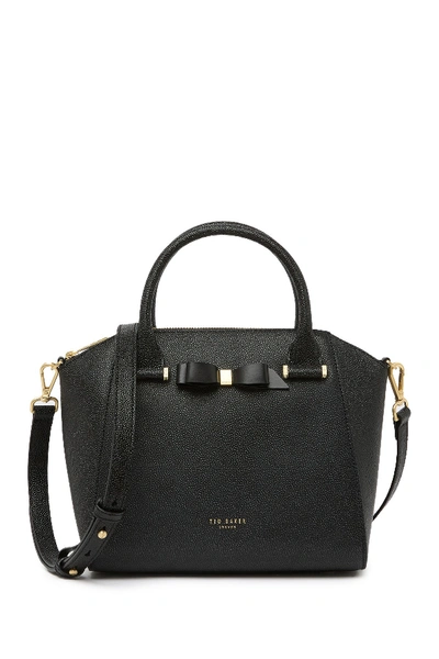 Ted Baker Janne Bow Leather Tote In Black