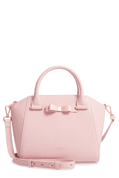 Ted Baker Janne Bow Leather Tote In Lt-pink