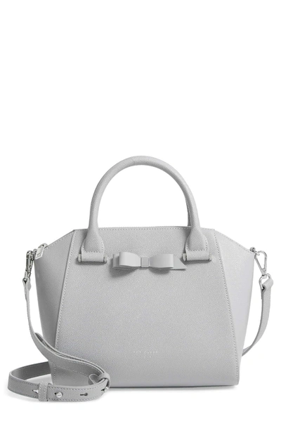 Ted Baker Janne Bow Leather Tote In Grey