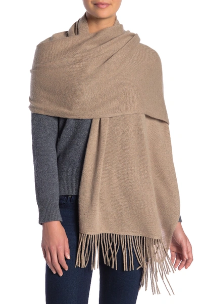 Portolano Solid Cashmere Wrap In Nile Brown