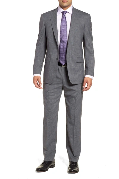 Hart Schaffner Marx Classic Fit Stretch Plaid Wool Suit In Grey - Med