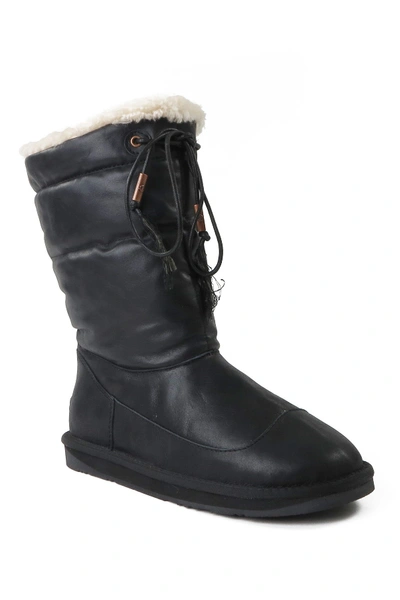 Australia Luxe Collective Earth Genuine Shearling Lined Boot In Black Leather