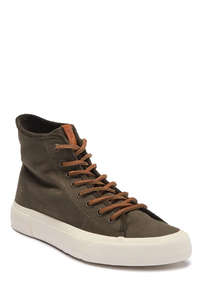 Frye Ludlow Canvas High-top Sneaker In Olive