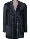 THOM BROWNE SHADOW STRIPE FLANNEL SACK JACKET