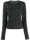 Dolce & Gabbana Chevron Round Neck Sweater In Black