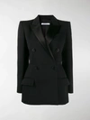 Givenchy Double-breasted Satin-trimmed Wool-blend Twill Blazer In Black