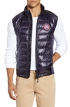 Canada Goose Hybridge Slim-fit Merino Wool And Quilted Nylon Down Gilet In Navy