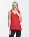 Lafayette 148 Silk Double Georgette Finnley Top In Redcurrant