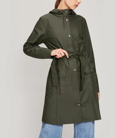 Rains Curved Jacket In Green