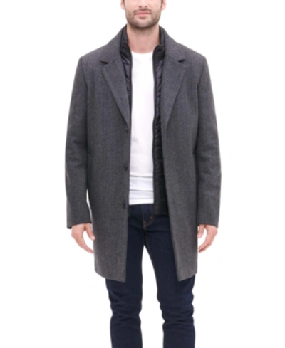 Dkny Men's Top Coat With Removable Quilted Bib, Created For Macy's In Grey