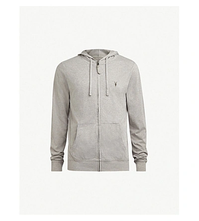 Allsaints Brace Cotton-jersey Hoody In Mine Grey Marl