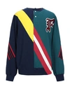 Facetasm Navy Jersey Sweater In Deep Jade