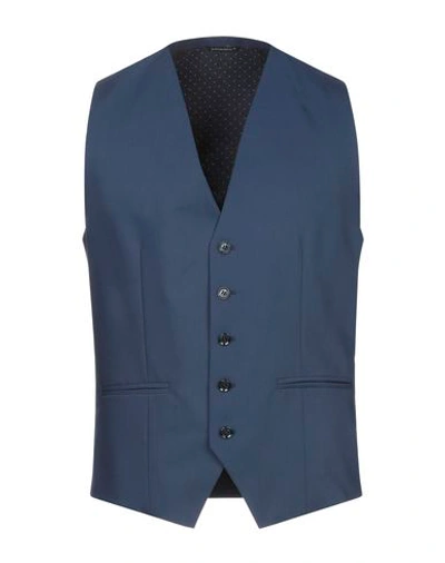 Grey Daniele Alessandrini Suit Vest In Dark Blue