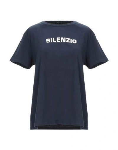 Aspesi Silenzio Print T-shirt In Navy