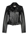 Michael Michael Kors Leather Biker Jacket In Black