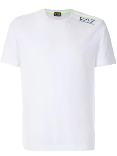 Ea7 Contrasting Printed Logo T-shirt In White