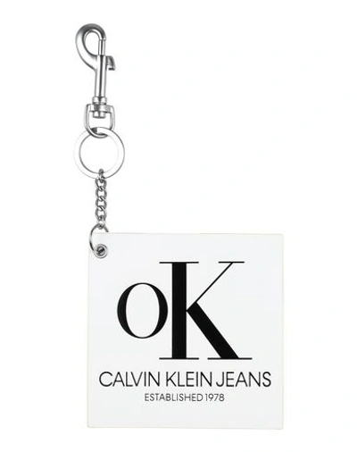 Calvin Klein Jeans Est.1978 Calvin Klein Jeans Man Key Ring White Size - Plastic In Grey