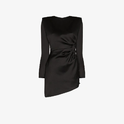 Saint Laurent Silk Short Dress In Black