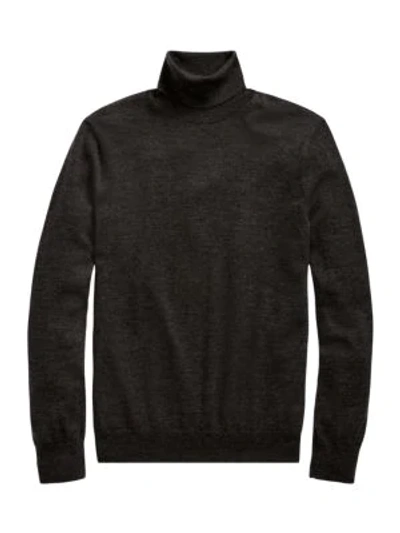 Polo Ralph Lauren Men's Merino Wool Turtleneck Sweater In Dark Granite