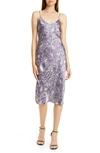 Nili Lotan Print Silk Slipdress In Purple Paisley Print