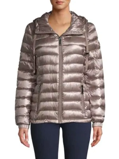 Calvin Klein Quilted Down Puffer Jacket In Fig