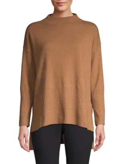Donna Karan Long-sleeve Wool-blend Sweater In Classic Camel