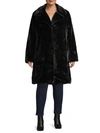 Avec Les Filles Plus Faux Fur Coat In Black