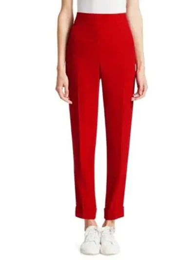 Akris Chris Conical Leg Pants In Carmine