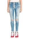 BEN TAVERNITI UNRAVEL PROJECT Vintage Lace-Up Skinny Jeans