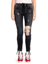 BEN TAVERNITI UNRAVEL PROJECT LACE-UP DISTRESSED SKINNY JEANS,0400011758697