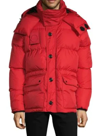 Moncler Down-filled Quilted Jacket In Red