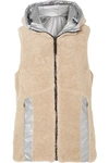 BOGNER FIRE+ICE PEGGY REVERSIBLE HOODED FAUX SHEARLING AND QUILTED METALLIC SHELL VEST