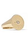 SYDNEY EVAN 14-karat gold diamond signet ring