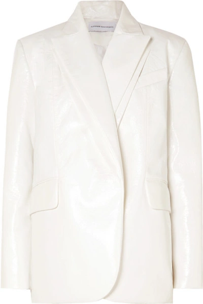 Aleksandre Akhalkatsishvili Layered Vinyl Blazer In White