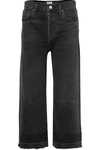 CITIZENS OF HUMANITY SACHA FRAYED CROPPED HIGH-RISE WIDE-LEG JEANS