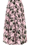 VALENTINO + UNDERCOVER PLEATED PRINTED SILK CREPE DE CHINE MIDI SKIRT