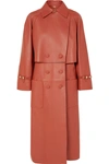 FENDI DOUBLE-BREASTED LEATHER TRENCH COAT