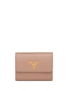 Prada Trifold Logo Wallet In Pink