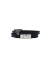 PRADA LOGO PLAQUE WRAP BRACELET