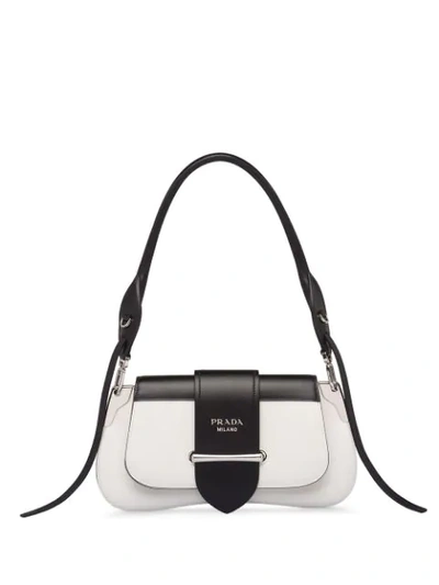 Prada Women's Sidonie Leather Shoulder Bag In White
