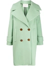 TELA DOUBLE-BREASTED FITTED COAT
