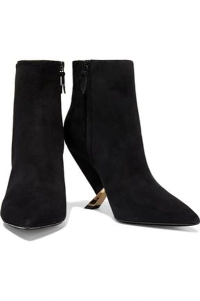 Casadei Suede Ankle Boots In Black