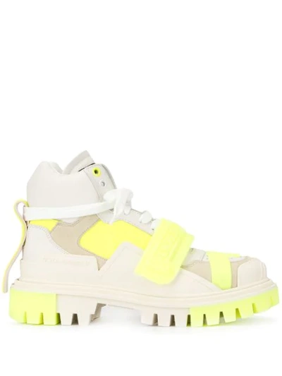 Dolce & Gabbana Colour Block Chunky Heel Trainers In White