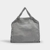 STELLA MCCARTNEY Falabella 3 Chains Shaggy Deer Tote in Light Grey Alter Nappa