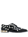DOLCE & GABBANA EMBELLISHED PERFORATED LACE-UP SHOES