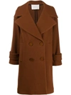 TELA TEXTURED BOXY DOUBLE-BREASTED COAT