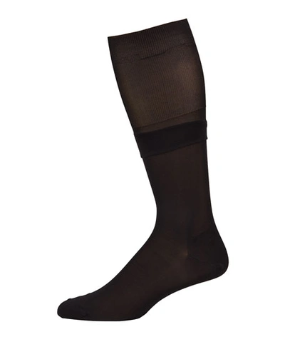 Neiman Marcus Men's Over-calf Silk Dress Socks