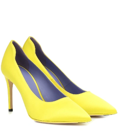 Victoria Beckham 90mm Vb Satin Pumps In Yellow